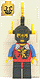 cas018a: Dragon Knights - Knight 2, Black Legs with Red Hips, Black Dragon Helmet, Yellow Plumes, Black Cape Plastic (set 6105)