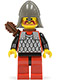 cas163a: Scale Mail - Red with Black Arms, Red Legs with Black Hips, Dark Gray Neck-Protector, Quiver