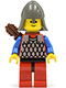 cas165a: Scale Mail - Red with Blue Arms, Red Legs with Black Hips, Dark Gray Neck-Protector, Quiver