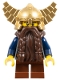 cas405: Fantasy Era - Dwarf, Dark Brown Beard, Metallic Gold Helmet with Wings, Dark Blue Arms