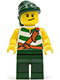 pi083: Pirate Green / White Stripes, Dark Green Legs, Dark Green Bandana