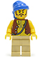 pi093: Pirate Vest and Anchor Tattoo, Tan Legs, Brown Moustache, Blue Bandana