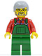 twn055: Green Overalls, Green Legs, Beard and Glasses, Light Bluish Gray Hair (10199)