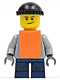 twn059: Plain Light Bluish Gray Torso, Short Dark Blue Legs, Knit Cap, Orange Vest (10199)