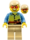 twn077: Shirt with Sunset and Palmtrees Pattern, Tan Legs, Red Glasses, Tan Male Hair